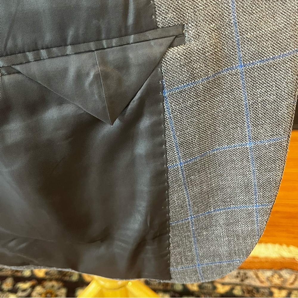 RALPH LAUREN Black Label Linen Blazer Taupe Brown Blue Size 46R Breathable - Picture 9 of 15